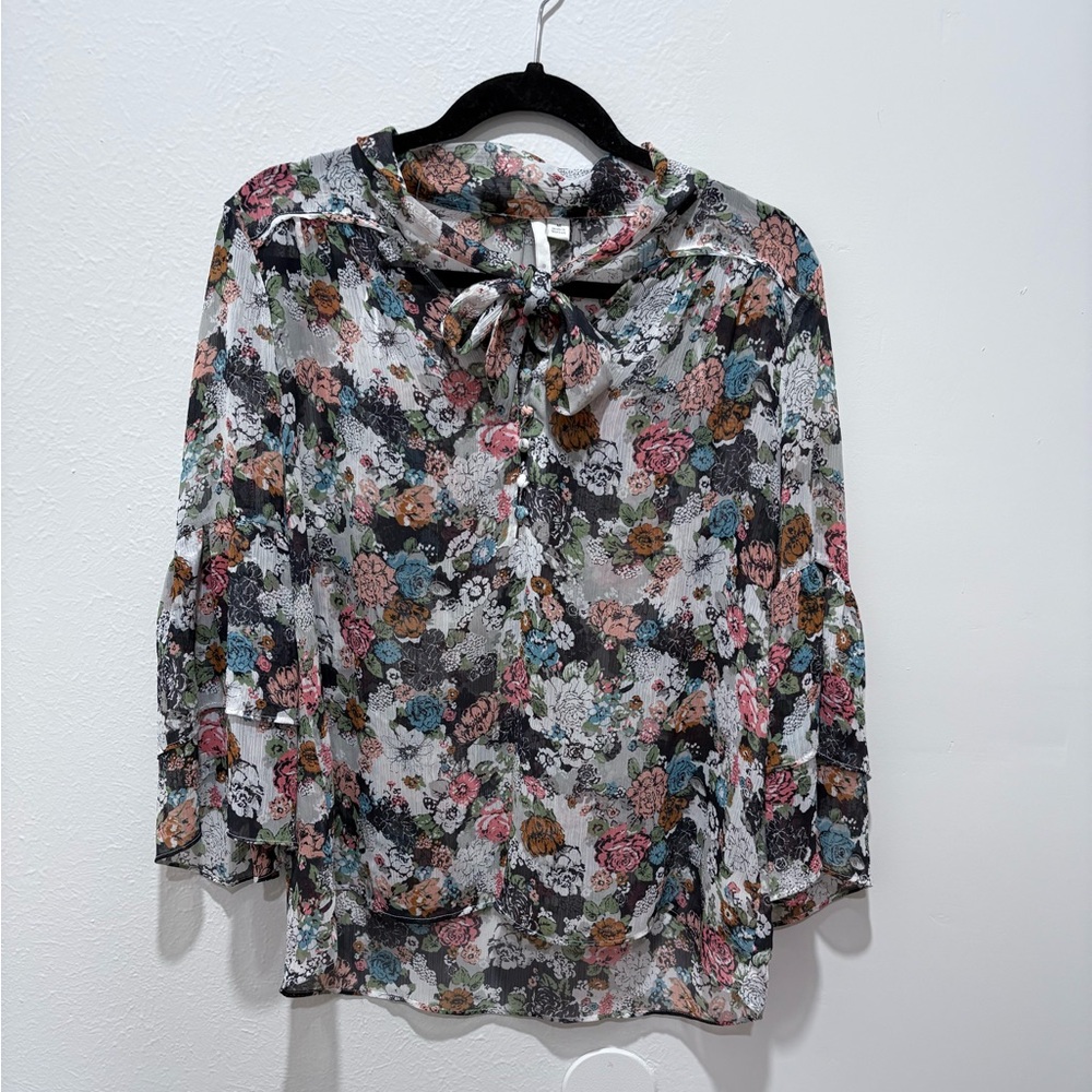 LC Lauren Conrad Multicolor Floral Blouse